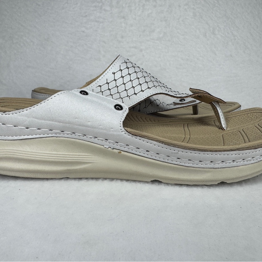 Atalina Sparkle & Cream Tan Sandal with a Logo Insole - Picture 3 of 14
